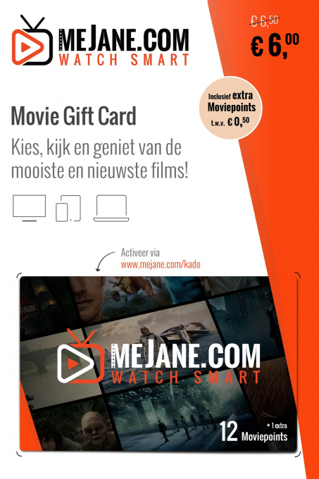 meJane.com Movie Gift Card - 12+1 Moviepoints